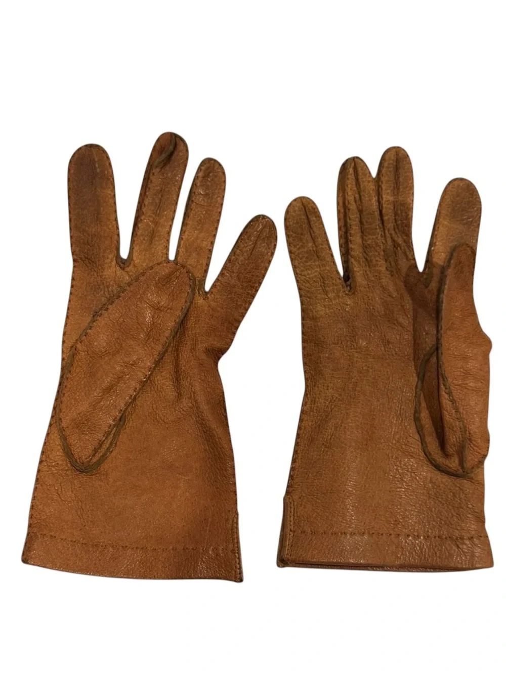 Vintage Brown Leather Gloves Sz M